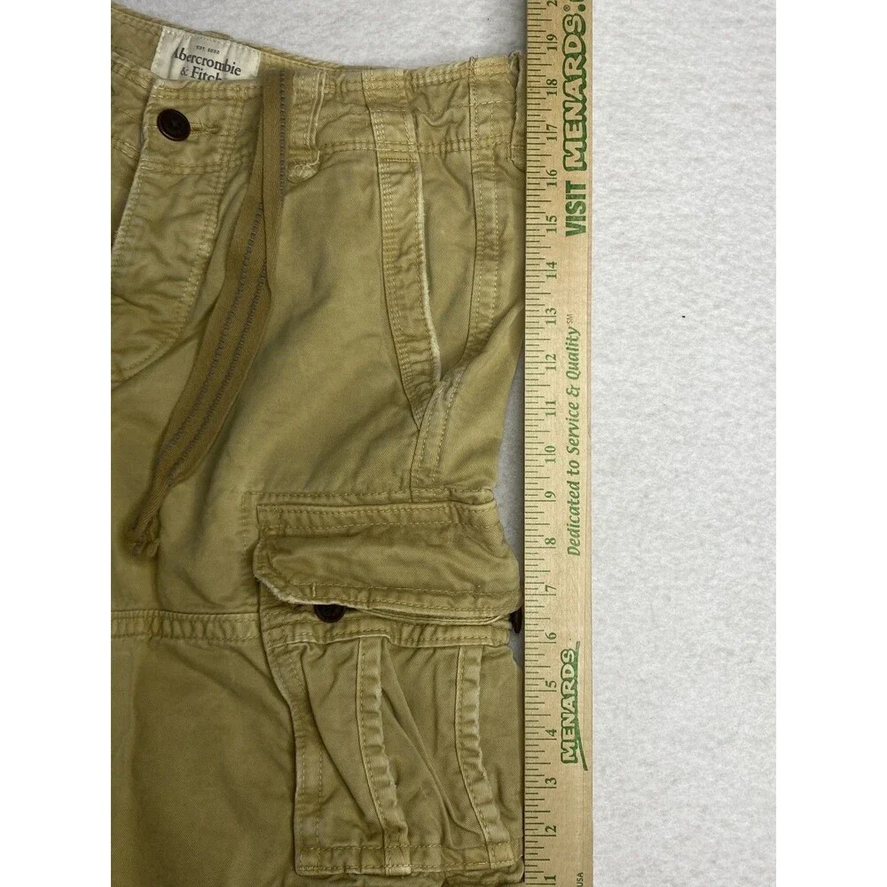 Vintage Abercrombie & Fitch Cargo Shorts Mens 31 Beige Y2K Utility Preppy Button